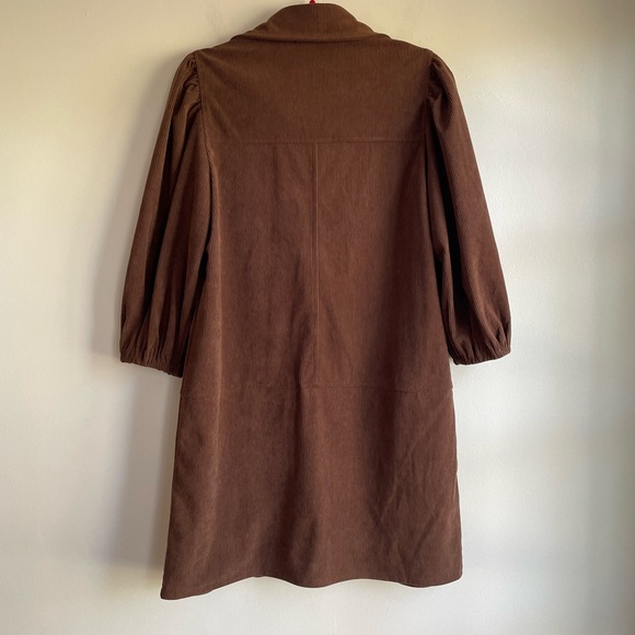 7 For All Mankind Button Front Puff Sleeve Corduroy Dress - Picture 4 of 6